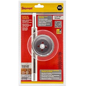 SERRA COPO DIAMANTADA 75mm COM HASTE 150mm - STARRETT