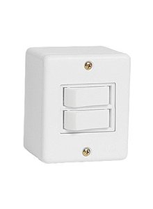 INTERRUPTOR 2S SIMPLES SOBREPOR SISTEMA X BRANCO - ILUMI