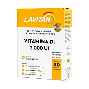 Suplemento Alimentar Lavitan Vitamina D3 2.000UI 30 Comprimidos Revestidos
