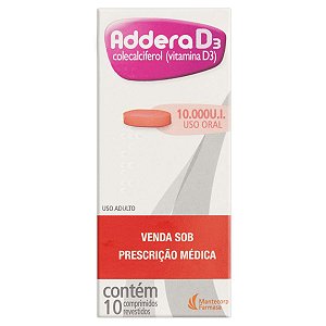 Addera D3 10000UI 10 Comprimidos Revestidos Mantecorp Farmasa
