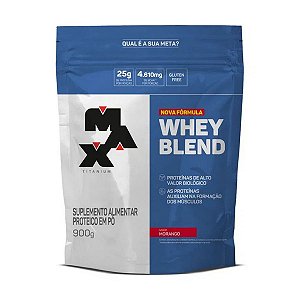Max Titanium Whey Blend Morango Refil 900g