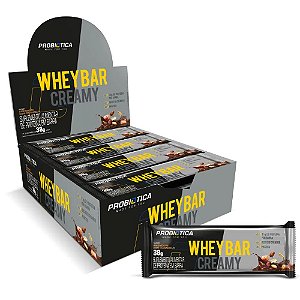 Whey Bar Creamy Amendoim Com Caramelo 12 Unidades 38g Cada