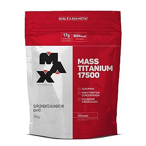 Suplemento Em Pó Mass Titanium 17500 Morango Refil 3Kg