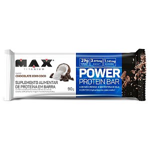Barra Power Protein Bar Max Titanium Chocolate Com Coco 90g