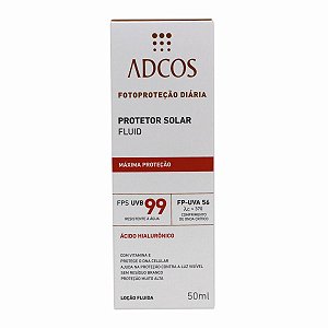 Protetor Solar Facial Adcos Fluid Máxima Proteção FPS99 Incolor 50ml