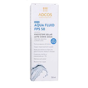 Protetor Solar Facial Adcos Aqua Fluid FPS50 Incolor 50ml