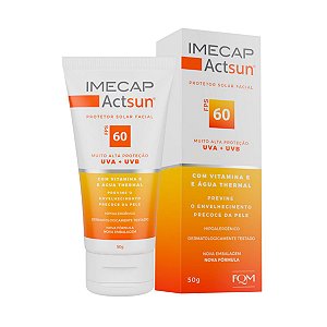 Protetor Solar Facial Imecap Actsun FPS60 Sem Cor 50g