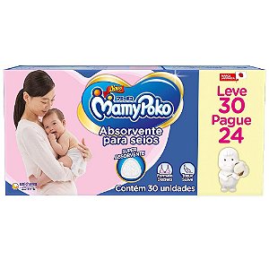 Absorvente Descartável Para Seios Mamypoko Com 30 Unidades