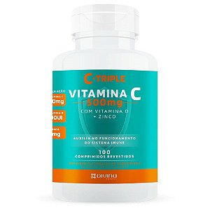 Suplemento Alimentar C-Triple Vitamina C 500mg 100 Comprimidos Revestidos