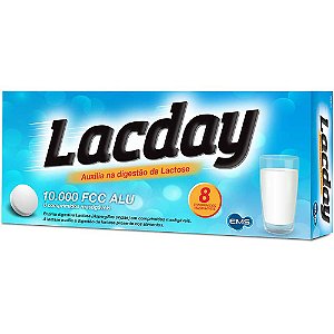 Suplemento Alimentar Lacday 10.000 FCC 8 Comprimidos Mastigáveis