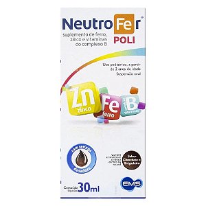Suplemento Alimentar Líquido NeutroFer Poli Sabor Chocolate E Brigadeiro 30ml