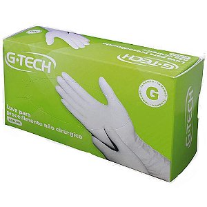 Luva De Látex Com Pó G-Tech Tamanho G Caixa Com 100 Unidades