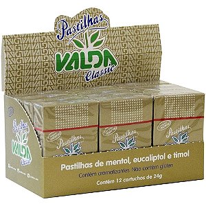 Pastilha Valda Classic Flip-Top Display 12 Unidades 24g Cada
