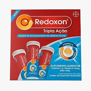 Suplemento Alimentar Redoxon Tripla Ação Sabor Laranja 30 Comprimidos Efervescentes