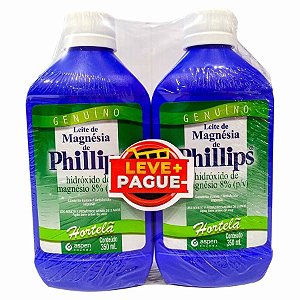 Kit Leite Magnésia De Phillips Sabor Hortelã 2 Unidades Com 350ml Cada