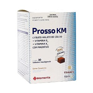 Suplemento Alimentar Prosso KM Sabor Caramelo 30 Tabletes Mastigáveis