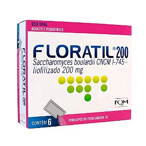 Probiótico Em Pó Floratil 200mg/g Com 6 Sachês De 1g Cada