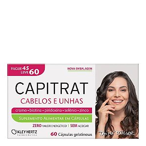 Suplemento Capitrat Cabelos E Unhas 60 Cápsulas Gelatinosas