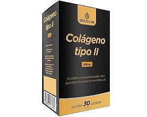 Suplemento Alimentar Gold Lab Colágeno Tipo II 40mg 30 Cápsulas