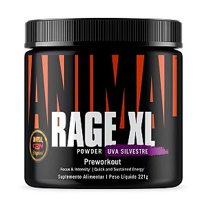Pré-Treino Universal Animal Rage XL Powder Uva Silvestre 221g
