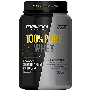 Suplemento Probiótica 100% Pure Whey Sabor Baunilha Pote 900g