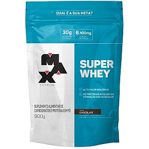 Suplemento Em Pó Max Titanium Super Whey Chocolate Refil 900g