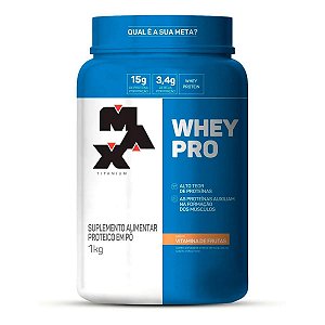Suplemento Max Titanium Whey Pro Vitamina De Frutas Pote 1Kg