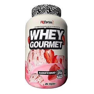 Suplemento Em Pó Whey Gourmet Milkshake De Morango Pote 907g