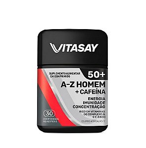 Suplemento Vitasay 50+ A-Z Homem + Cafeína 30 Comprimidos Revestidos