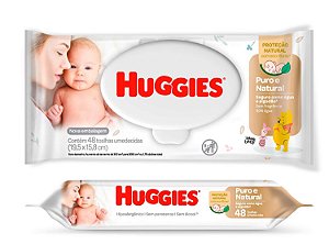 Lenço Umedecido Huggies Disney Baby Puro e Natural Pacote Com 48 Unidades