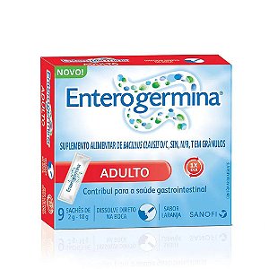 Suplemento Enterogermina Sabor Laranja Com 9 Sachês De 2g Cada
