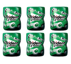 Goma De Mascar Trident XSenses Spearmint Com 6 Potes De 54g