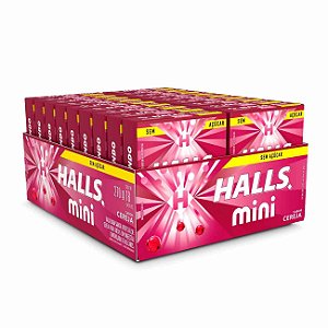 Bala Halls Mini Sabor Cereja Display Com 18 Unidades De 15g