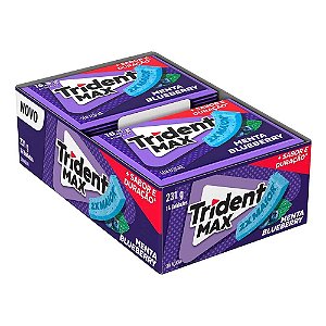 Goma De Mascar Trident Max Sabor Menta Blueberry Display Com 14 Unidades De 16,5g Cada