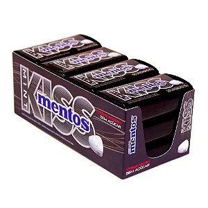 Pastilha Mentos Kiss Mint Sabor Menta Forte Display Com 12 Unidades De 35g Cada