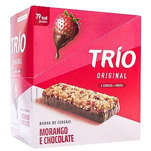 Barra Trío Original Morango E Chocolate Display Com 12 Unidades