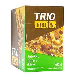 Barra De Cereais Trío Nuts Sabor Amêndoas, Coco E Quinoa Display Com 12 Unidades De 25g