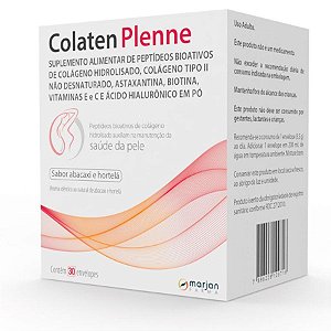 Suplemento Alimentar Marjan Farma Colaten Plenne Sabor Abacaxi E Hortelã Com 30 Envelopes De 3,5g Cada