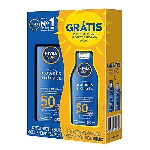 Kit Protetor Solar Corporal e Facial Nivea Sun Protect & Hidrata FPS50 200ml + FPS50 100ml