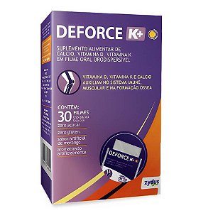 Suplemento Alimentar Deforce K+ Sabor Morango 30 Filmes Orodispersiveis