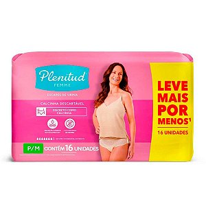 Calcinha Descartável Plenitud Femme Tamanho P/M Pacote Com 16 Unidades
