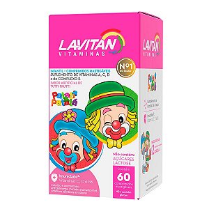 Suplemento Vitamínico Lavitan Kids Patati Patatá Sabor Tutti-Frutti 60 Comprimidos Mastigáveis