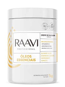 Creme De Massagem Corporal Raavi Profissional Óleos Essenciais 1Kg