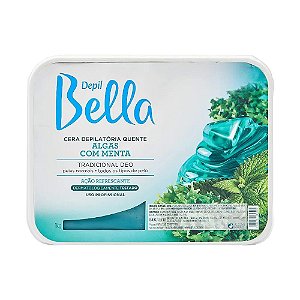 Cera Depilatória Quente Em Barra Depil Bella Profissional Tradicional Deo Algas Com Menta 1Kg