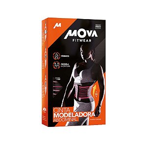 Cinta Modeladora Abdominal Mova Fitwear Tamanho Único Ajustável Cor Preto