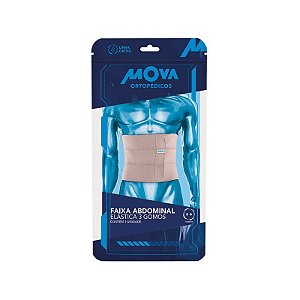 Faixa Abdominal Elástica 3 Gomos Mova Ortopédicos Tamanho P/M Cor Bege