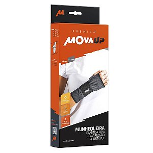 Munhequeira Elástica Com Compressão Ajustável Mova Up tamanho G Cor Cinza