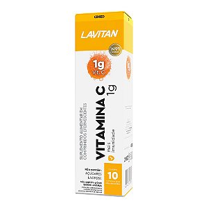 Suplemento Alimentar Lavitan Vitamina C 1g Sabor Laranja 10 Comprimidos Efervesce