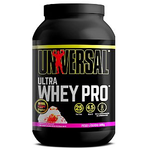Suplemento Alimentar Em Pó Universal Ultra Whey Pro Sabor Sorvete De Morango Pote 909g