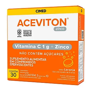 Aceviton Zinco Sabor Laranja 30 Comprimidos Efervescentes